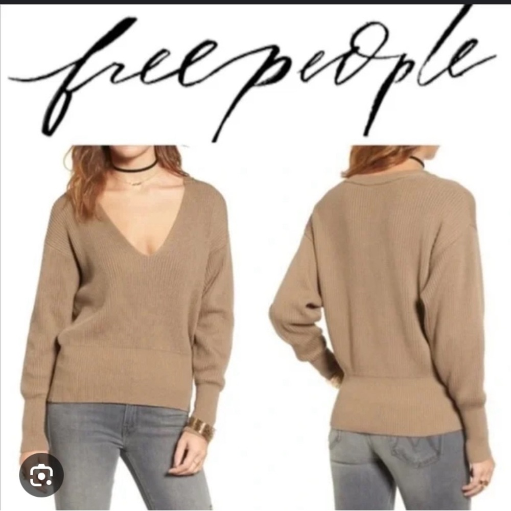 Free people chunky over knit sweater.